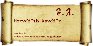 Horváth Xavér névjegykártya
